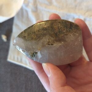 Moss agate teardrop crystal